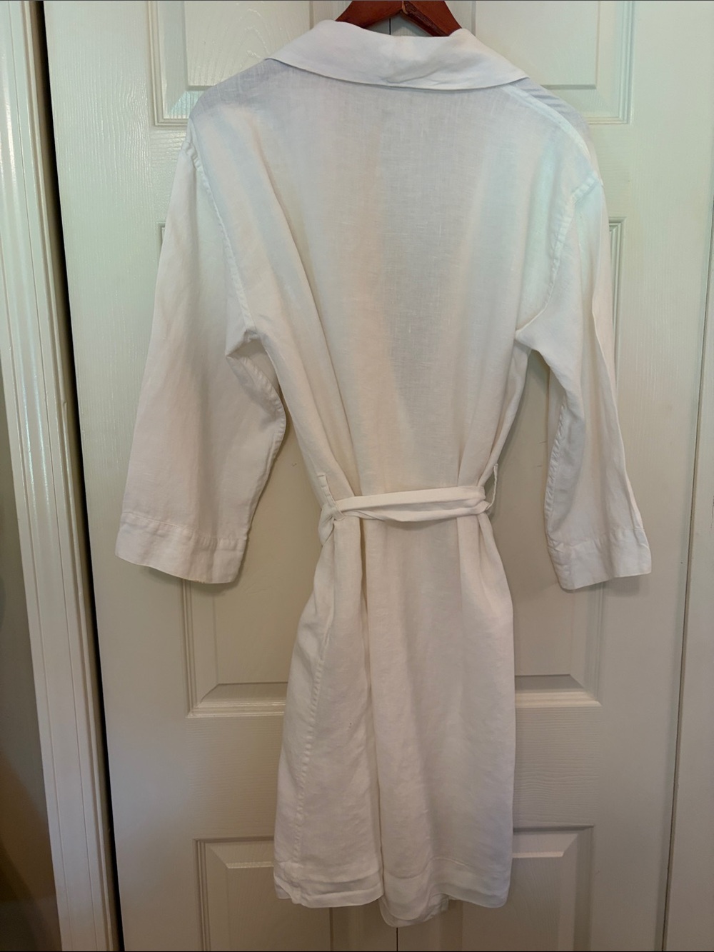 Pottery Barn White/Cream 100% Linen Wrap Robe - Picture 3 of 11